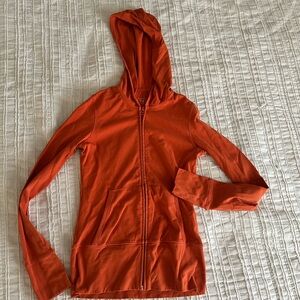 Vintage Y2K Victoria’s Secret Tee Shop Women's Orange Zip-Up Hooded Jacket